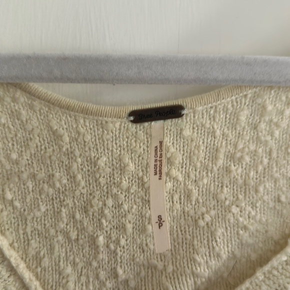 Free people slouchy v neck sweater cream white - Picture 2 of 4